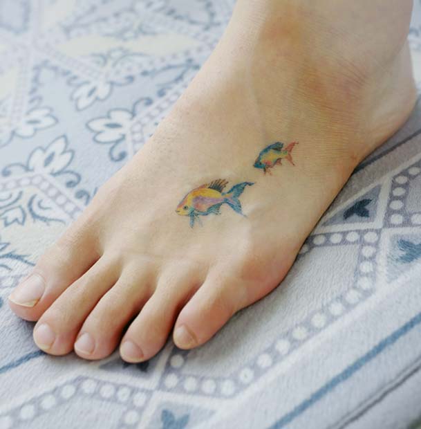 Idée de tatouage de poisson coloré