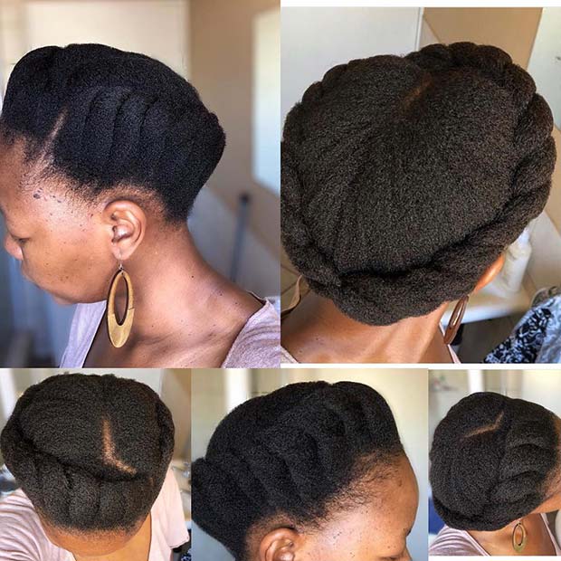 Chic Crown Braid Updo για φυσικά μαλλιά