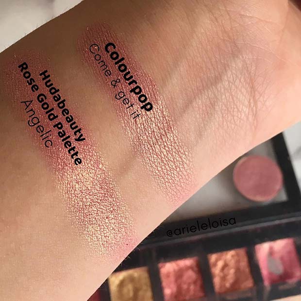 Huda Beauty Rose Gold Palette Angelic Dupe