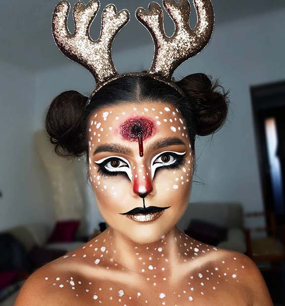 Wacked Deer Makeup Look