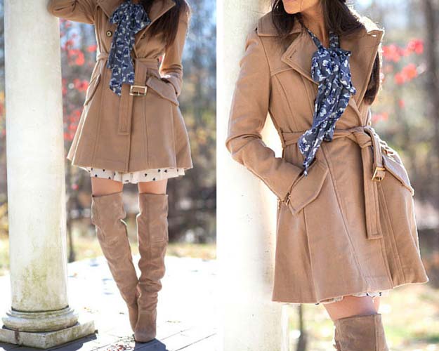 Στολή Camel Coat και Overknee Boots