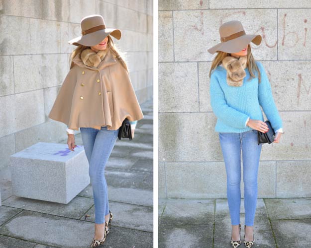 Poncho Coat Winter Outfit
