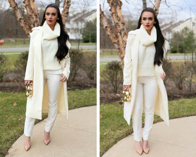 All Cream Winter Outfit Idea