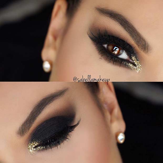 Dramatic Black Smokey Eye Makeup Look