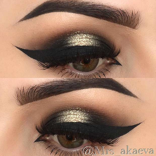 Black Smokey Eye avec une touche de paillettes