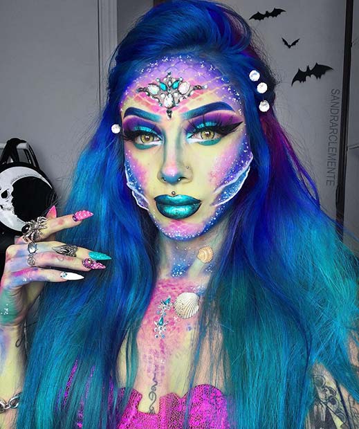 Maquillage Mermazing avec des branchies