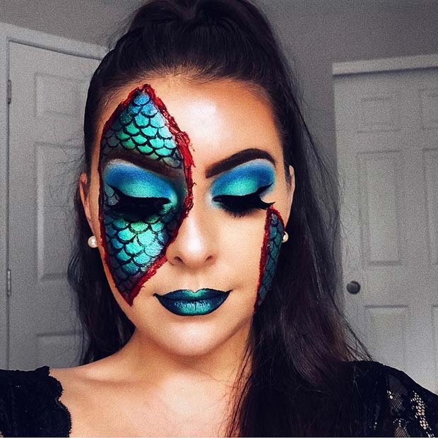 Illusion Half Mermaid Makeup