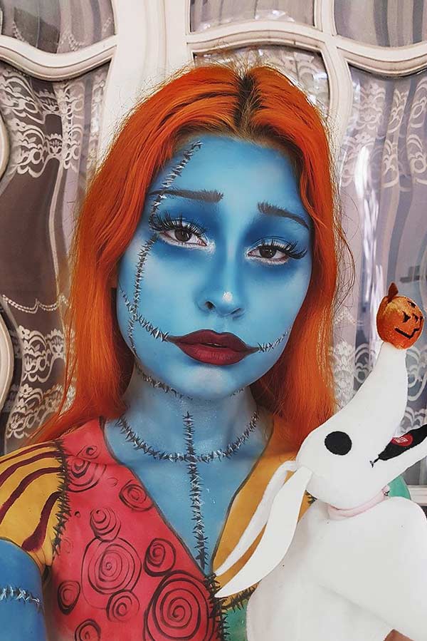 Idée de maquillage Halloween Sally