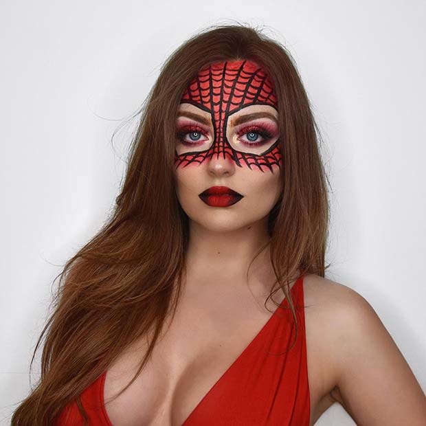 Idée de maquillage Spiderman simple pour les femmes