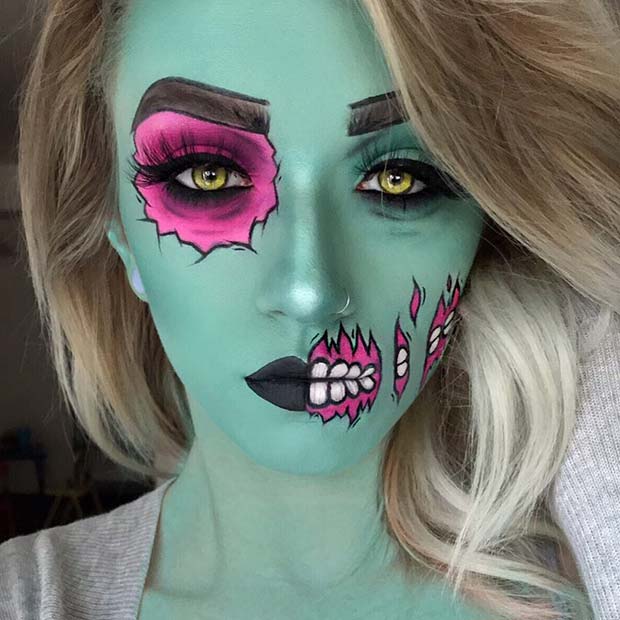 Maquillage Zombie Pop Art Unique et Audacieux