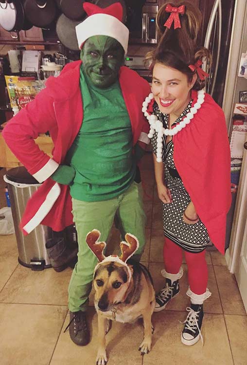 Idée de costume d'Halloween pour un couple de Grinch