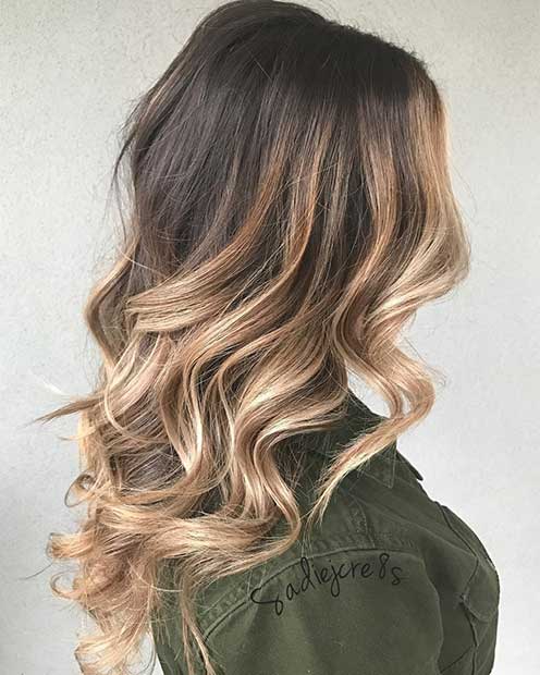 Faits saillants blond miel pour cheveux bruns