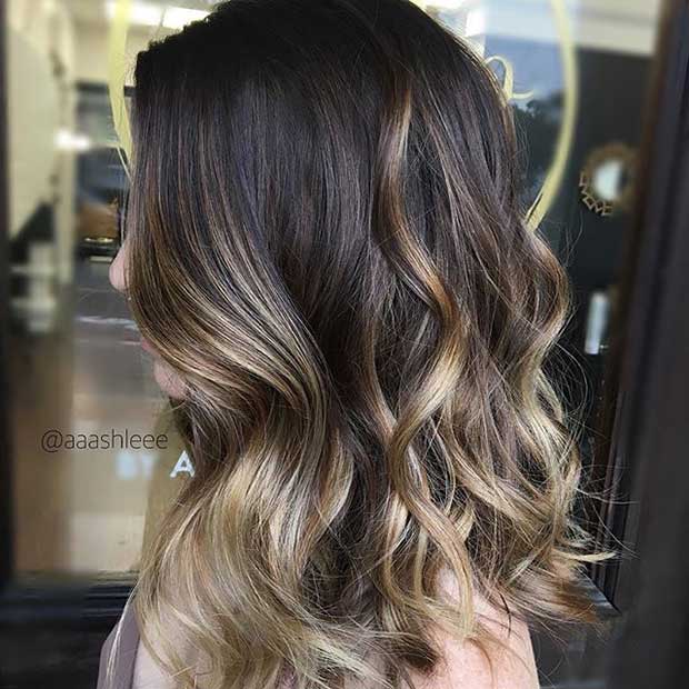 בלונד Balayage מדגיש לשיער כהה