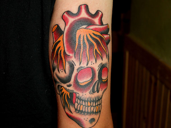 Heart Skull Wacky Tattoo