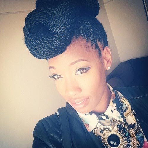 Pompadour Senegalese Twist Updo