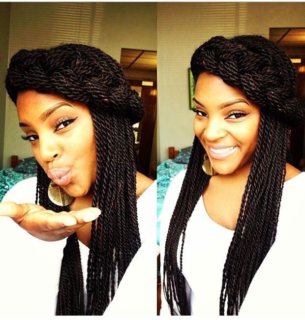 Half-Up, Half-Down Senegalese Twist Style