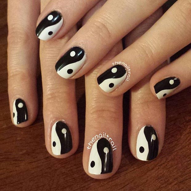 Ongles Yin Yang