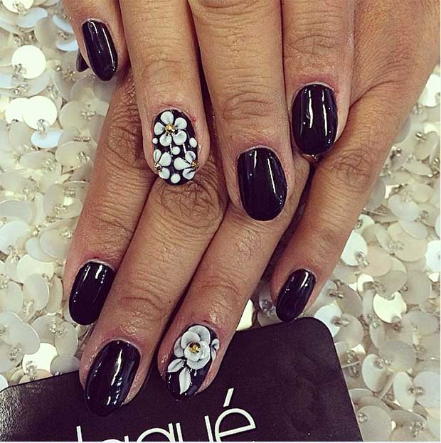 Floral Accent Nails