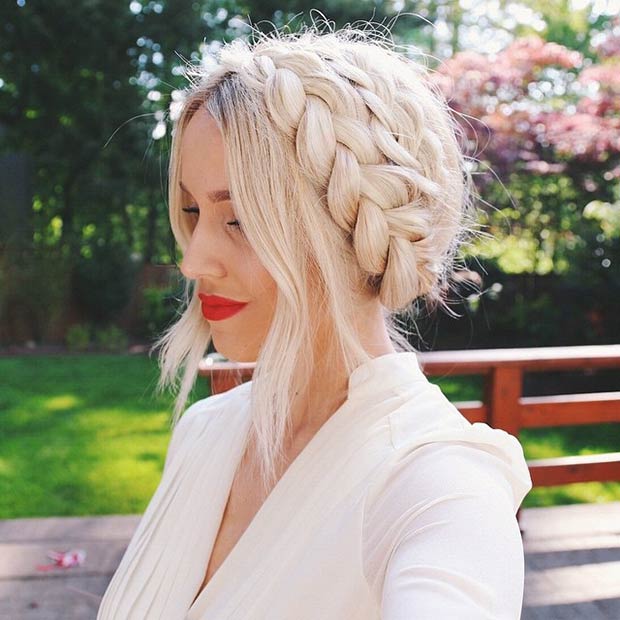 Milkmaid French Braid Updo