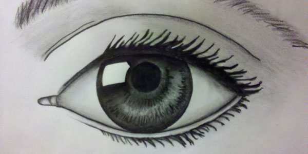 Oeil avec crayon