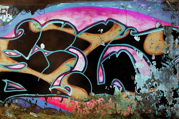 Mur d'art graffiti