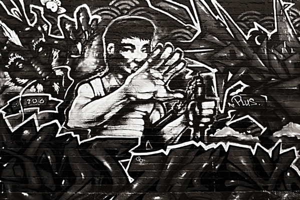 Graffiti de héros de la rue urbaine