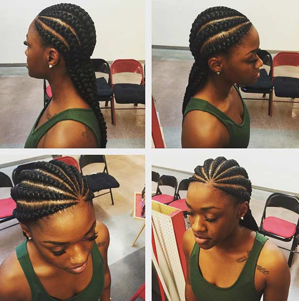 Chunky Cornrows Hairstyle