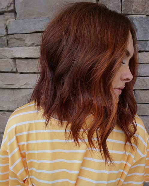 Warm and Fiery Lob Hair Idea