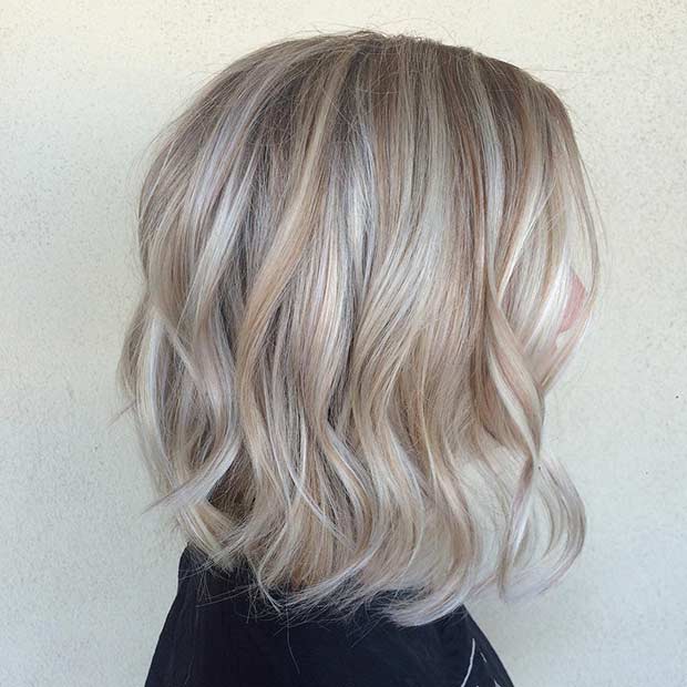 Blonde Sombre Long Bob Coiffure