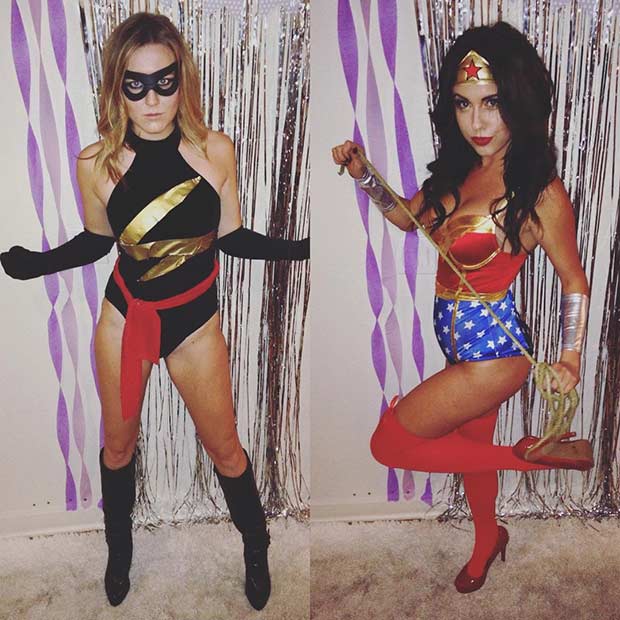 Idée de costume d'Halloween Marvel Superwomen BFF