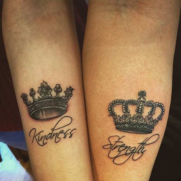 King and Queen Tattoo Idea για ζευγάρια
