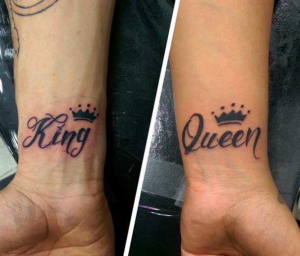 Σχέδια τατουάζ King Queen Wrist Tattoo