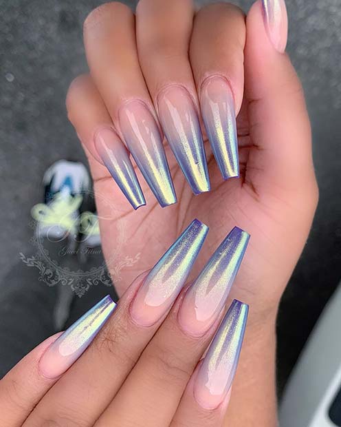 Μεταλλικά Ombre Nails