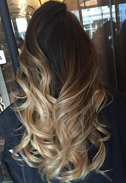 בלונד Balayage Ombre לשיער חום כהה