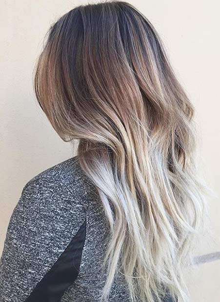 Μπεζ Ξανθό Balayage Hair Color Look