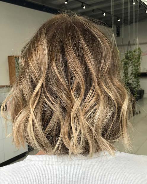 Μοντέρνο ξανθό Balayage Bob