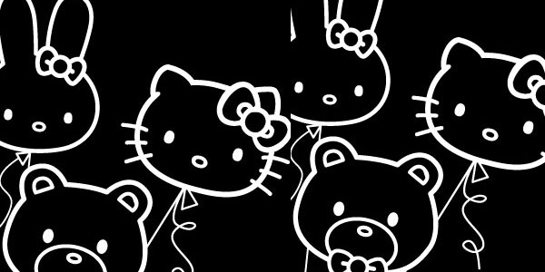 טפט אייפון של בלו ג'ונקי הלו קיטי בצבע שחור