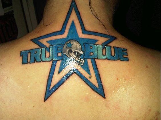 Tatouage vrai bleu des cowboys de Dallas