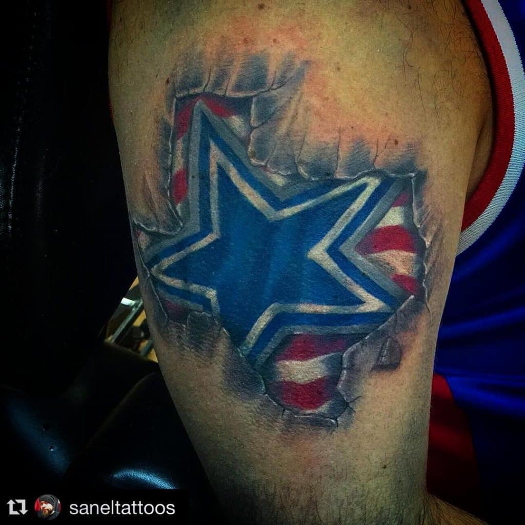 Le tatouage des cowboys de Dallas USFlag