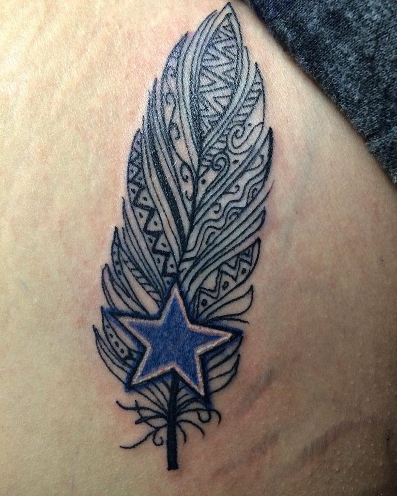 Tatouage Plume Cowboys Dallas