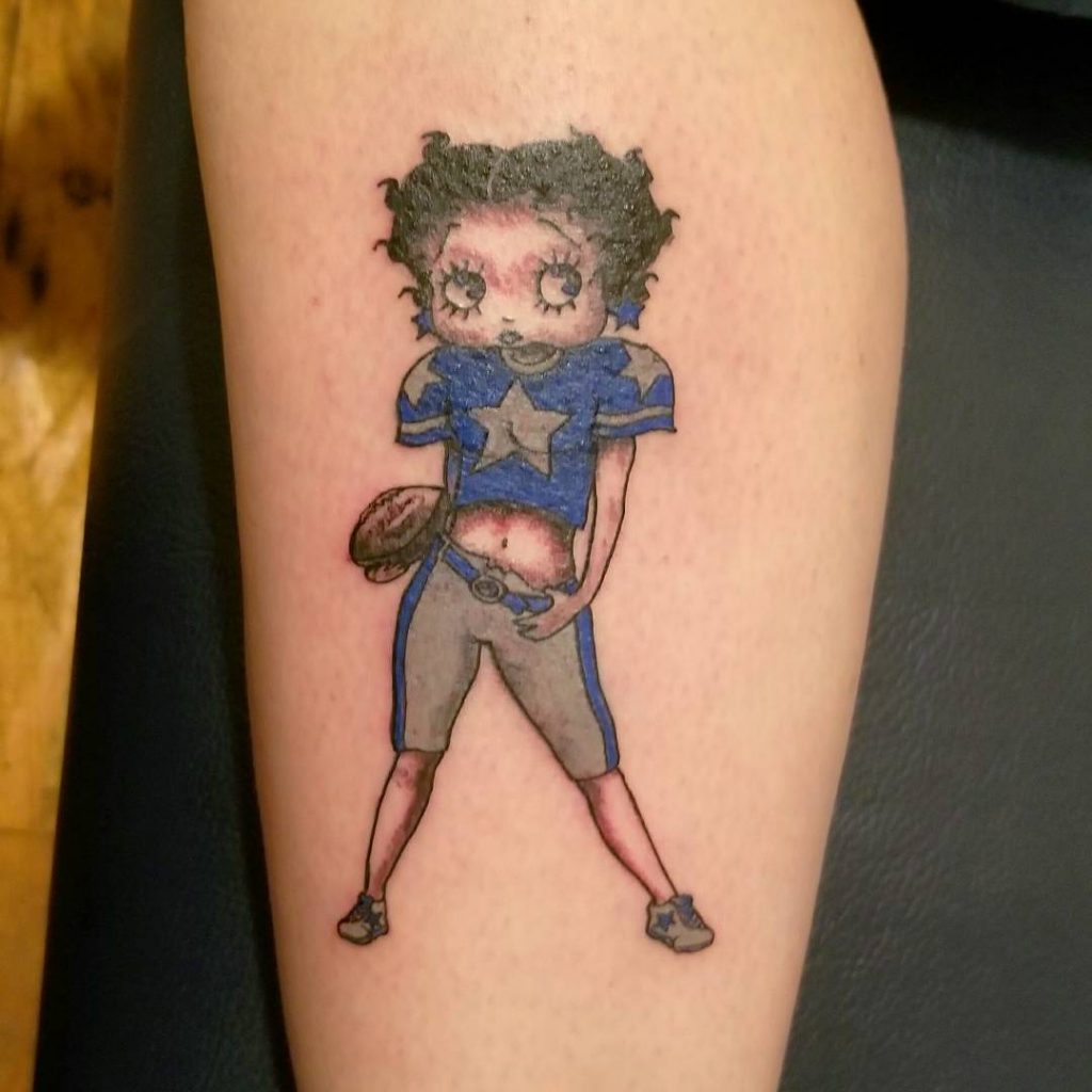 Betty Boop Dallas Cowboys Tattoo