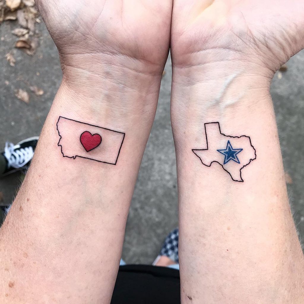 Tatouage minimaliste de cow-boys de Dallas