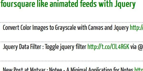 FourSquare.com comme l'affichage des flux animés avec jQuery