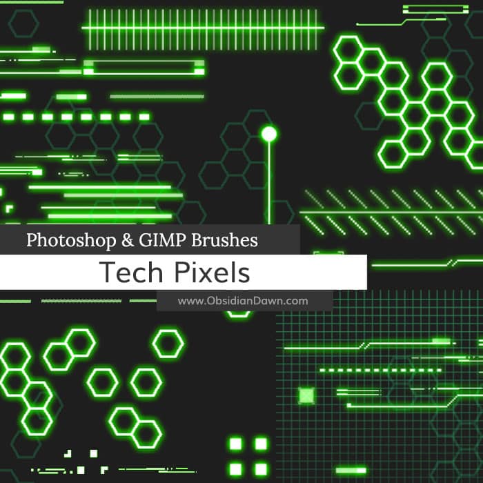 Βούρτσες δωρεάν Photoshop Tech Pixels