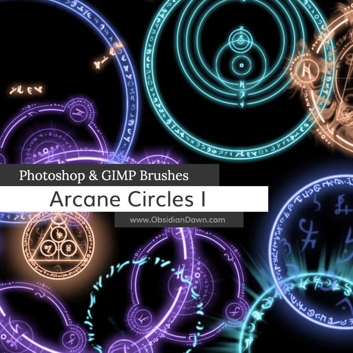 Pinceaux photoshop gratuits pour cercles et symboles arcaniques