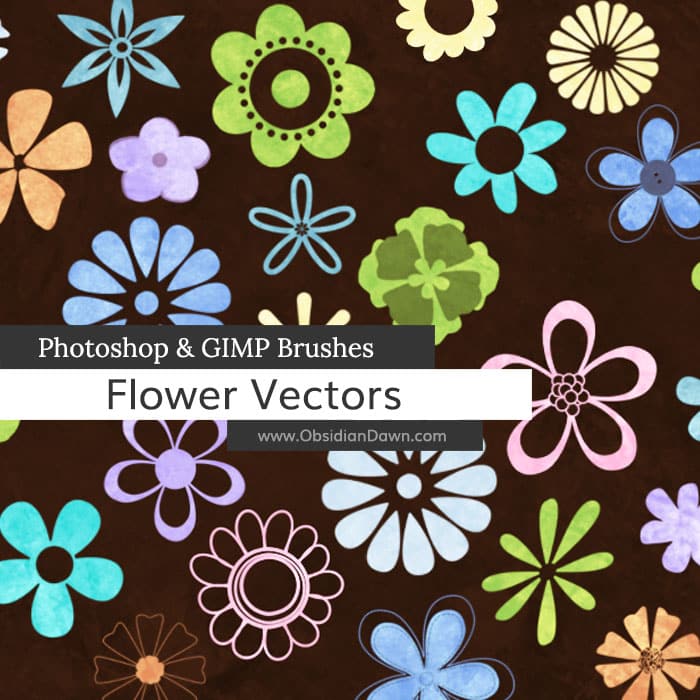 Pinceaux de vecteurs de fleurs pinces photoshop gratuites