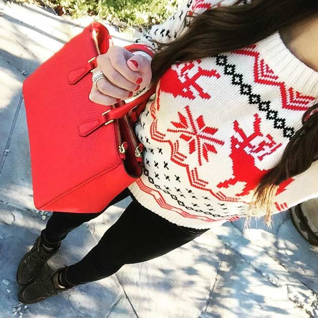 Jolie tenue de pull de Noël