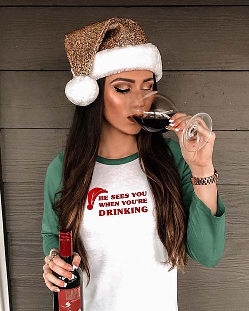 תלבושת חג המולד מצחיקה לחובבי היין