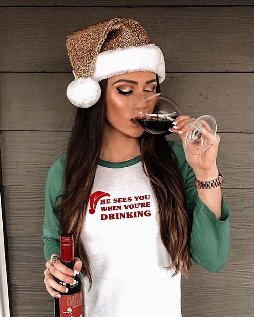 Tenue de Noël amusante pour les amateurs de vin