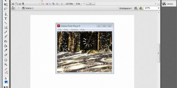 Χιόνι που πέφτει στο Flash CS3